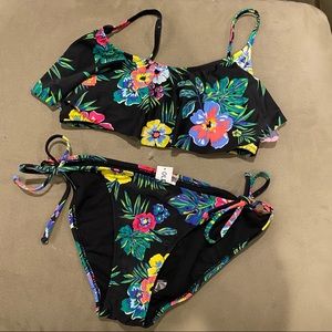 Old Navy Floral Multi-Color Two-Piece Bathing Suit